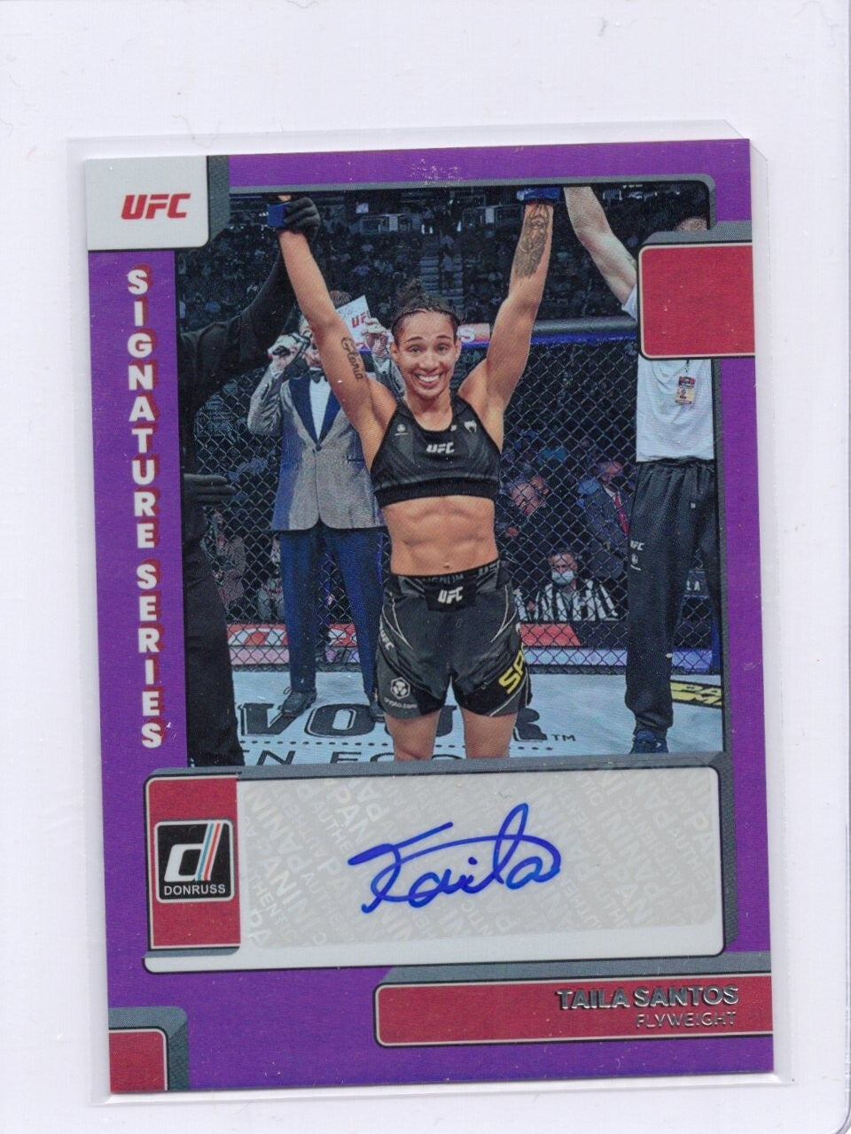 2023 Panini Donruss UFC Signature Series Taila Santos Purple #SG-TST Auto