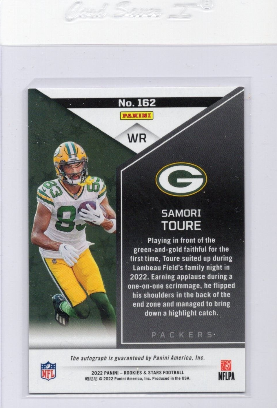 2022 Rookies & Stars Samori Toure Orange Rookie Auto RC 30/199 Packers