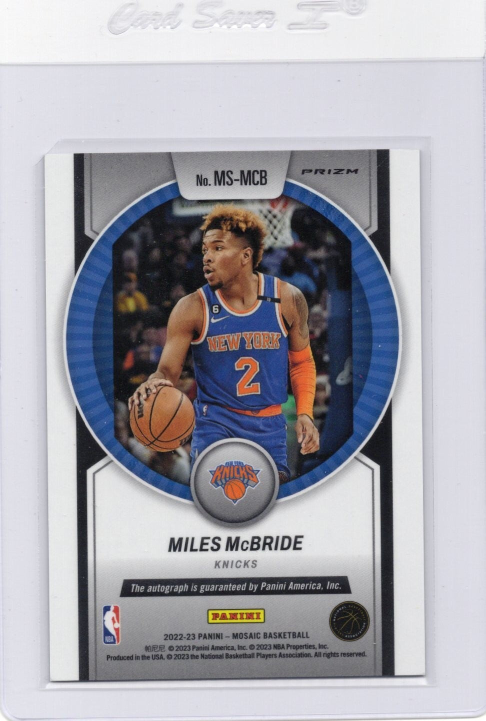 2022-23 Panini Mosaic Scripts Mosaic Prizm Miles McBride Auto Insert #MS-MCB