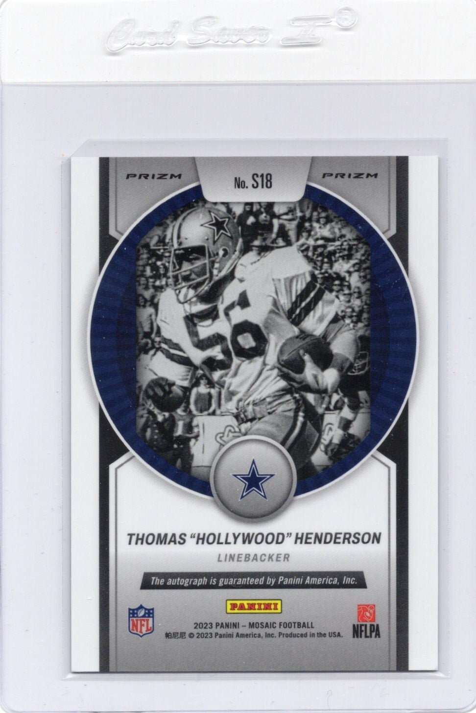 2023 Panini Mosaic Thomas "Hollywood" Henderson #S18-Prizm Scripts Auto Cowboys