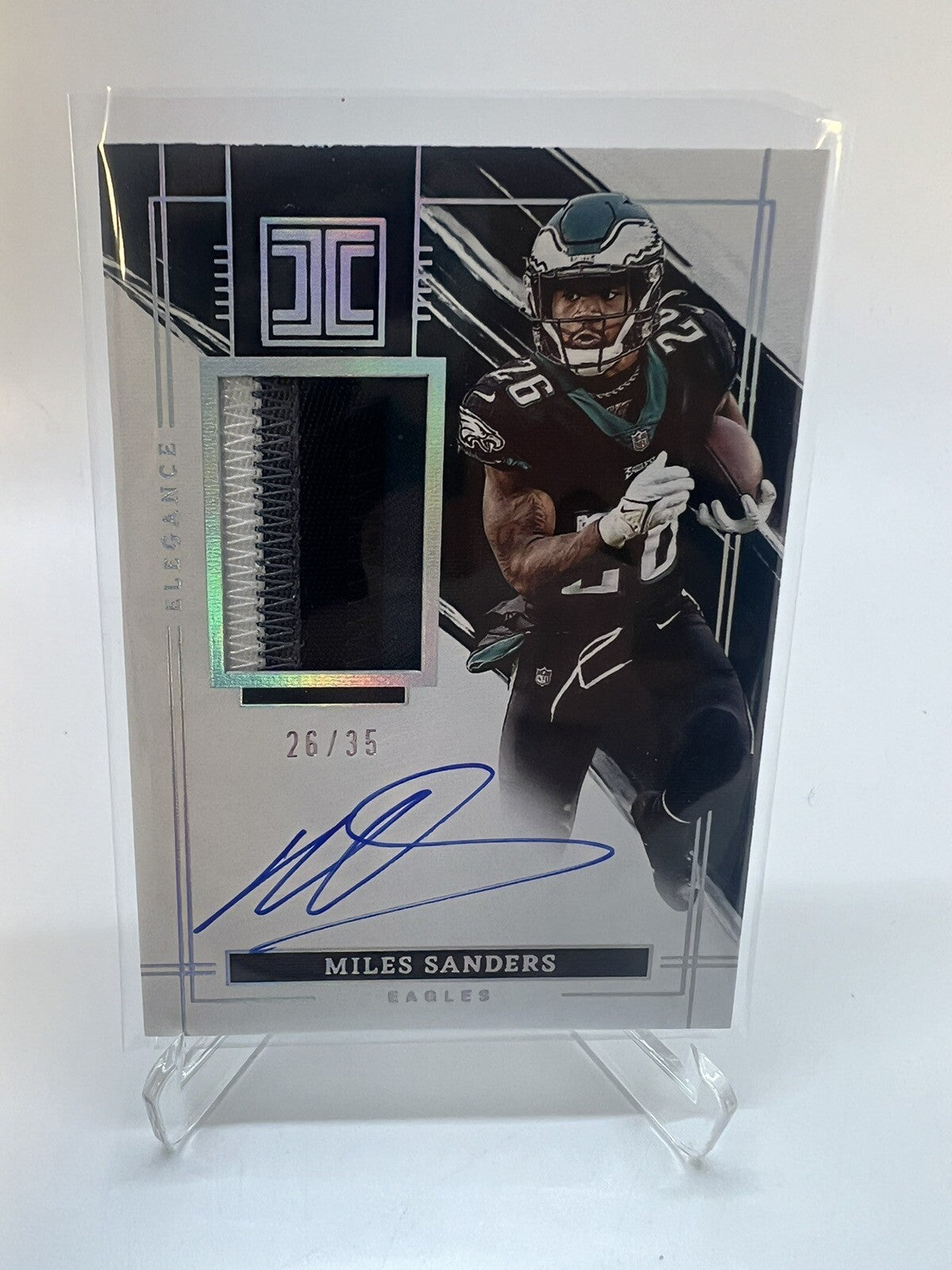 2023 Panini Impeccable Football Miles Sanders patch auto 26/35  EVA-MSA ELEGANCE