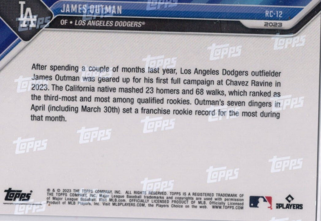 2023 MLB TOPPS NOW Rookie Cup Team  # RC-12 James Outman