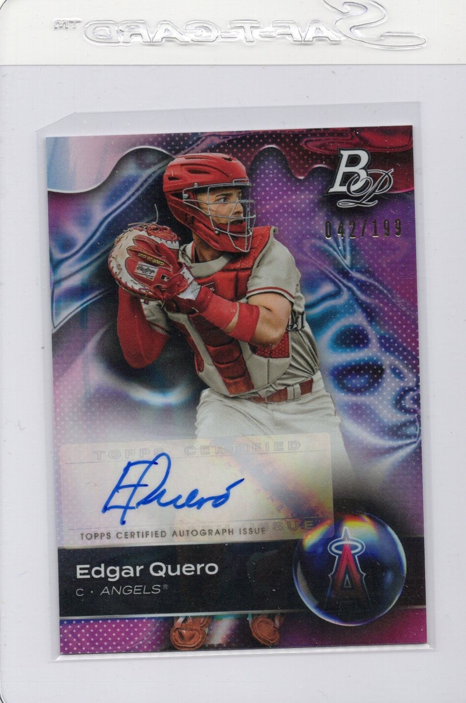 2023 Bowman Platinum Pink Edgar Quero Auto 42/199 Los Angeles Angels TOP-19