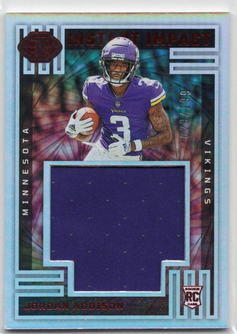 2023 Panini Illusions Instant Impact Jordan Addison RC Rookie Jersey 29/199