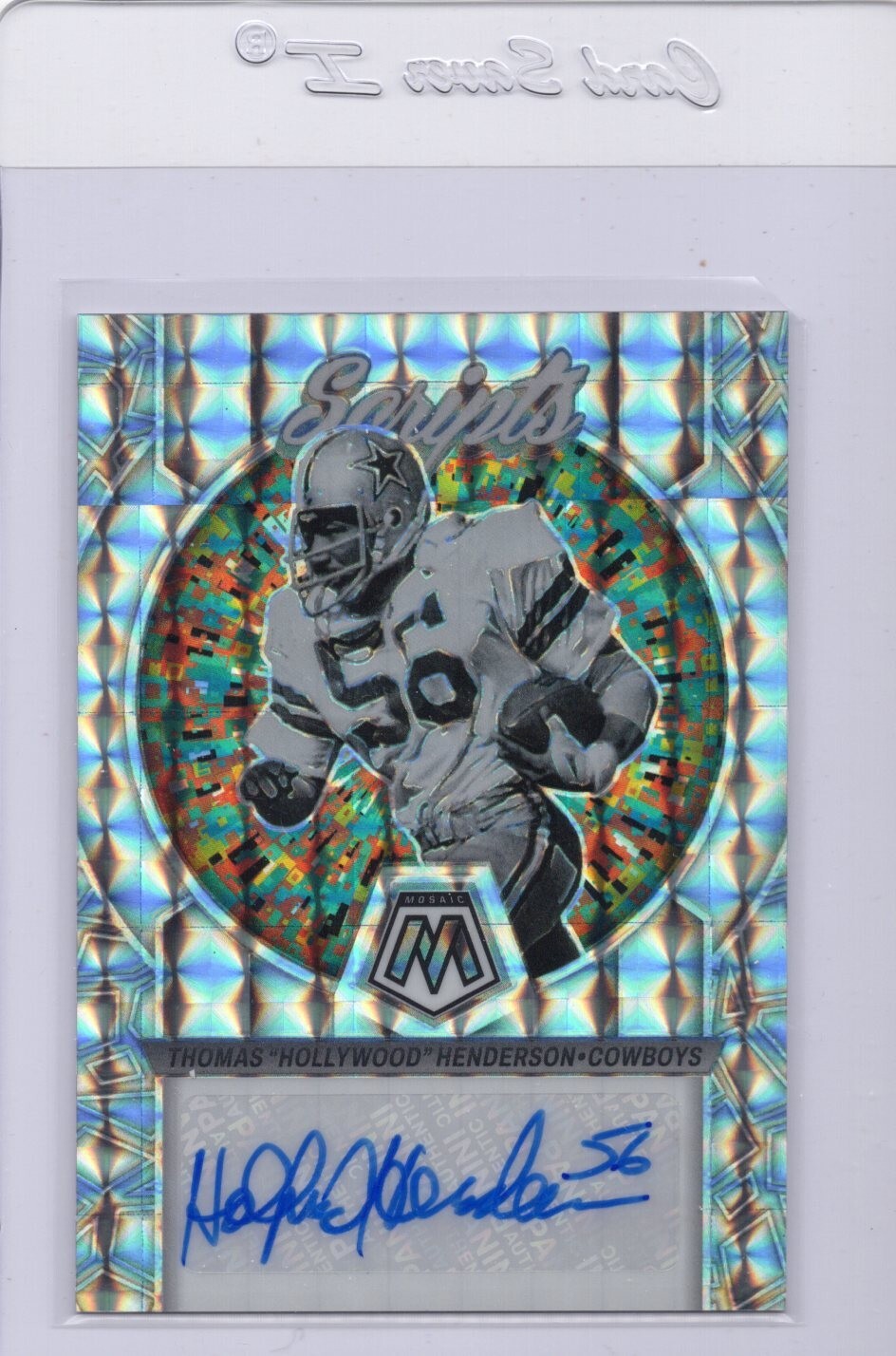 2023 Panini Mosaic Thomas "Hollywood" Henderson #S18-Prizm Scripts Auto Cowboys