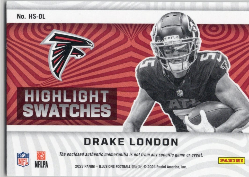 2023 Panini Illusions Drake London Highlight Swatches Jersey #HS-DL Falcons