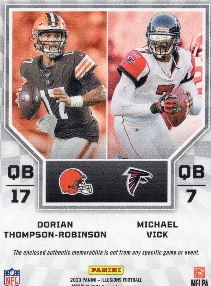2023 Panini Illusions Michael Vick Dorian Thompson Robinson Dual Relic RM-RV