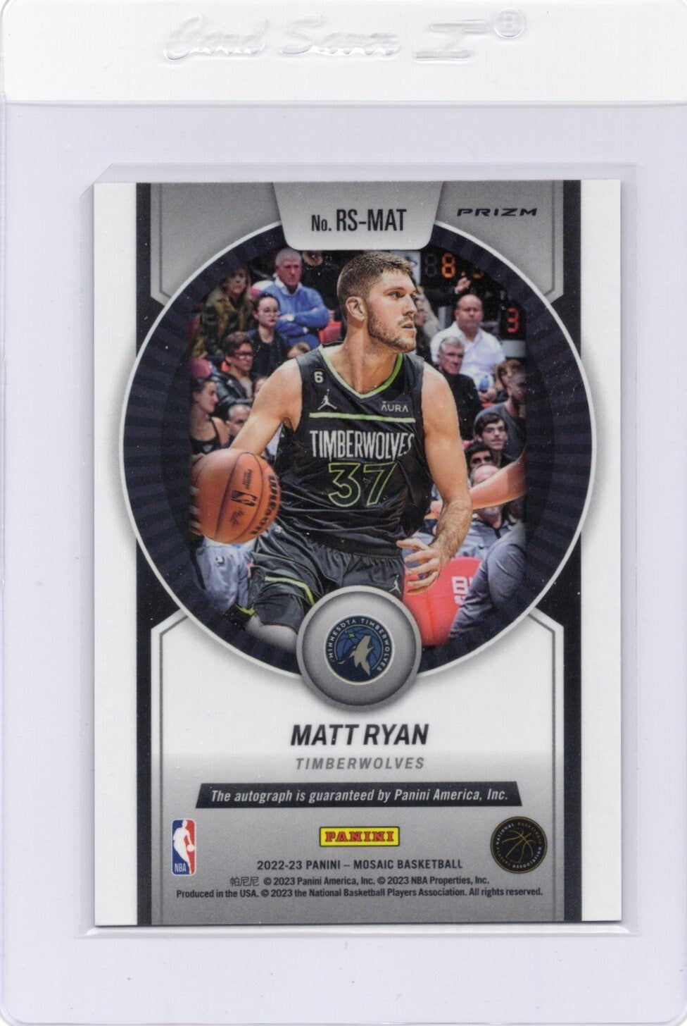 2022-23 Panini Mosaic Rookie Scripts Matt Ryan Auto RC Timberwolves RS-MAT