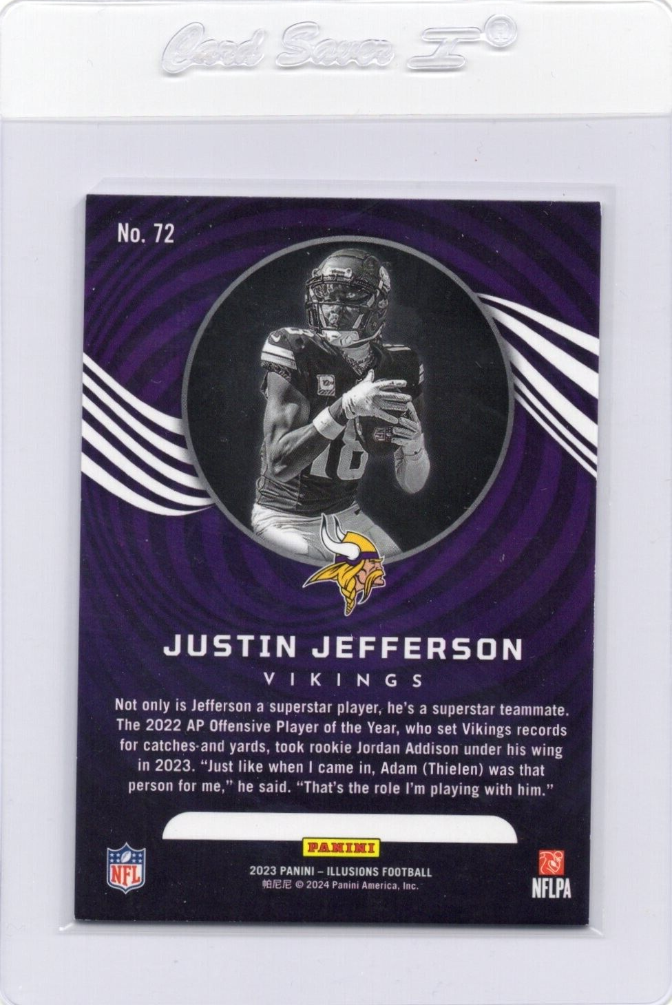 2023 Panini Illusions Blue Trophy Collection #72 Justin Jefferson 40/149 Vikings