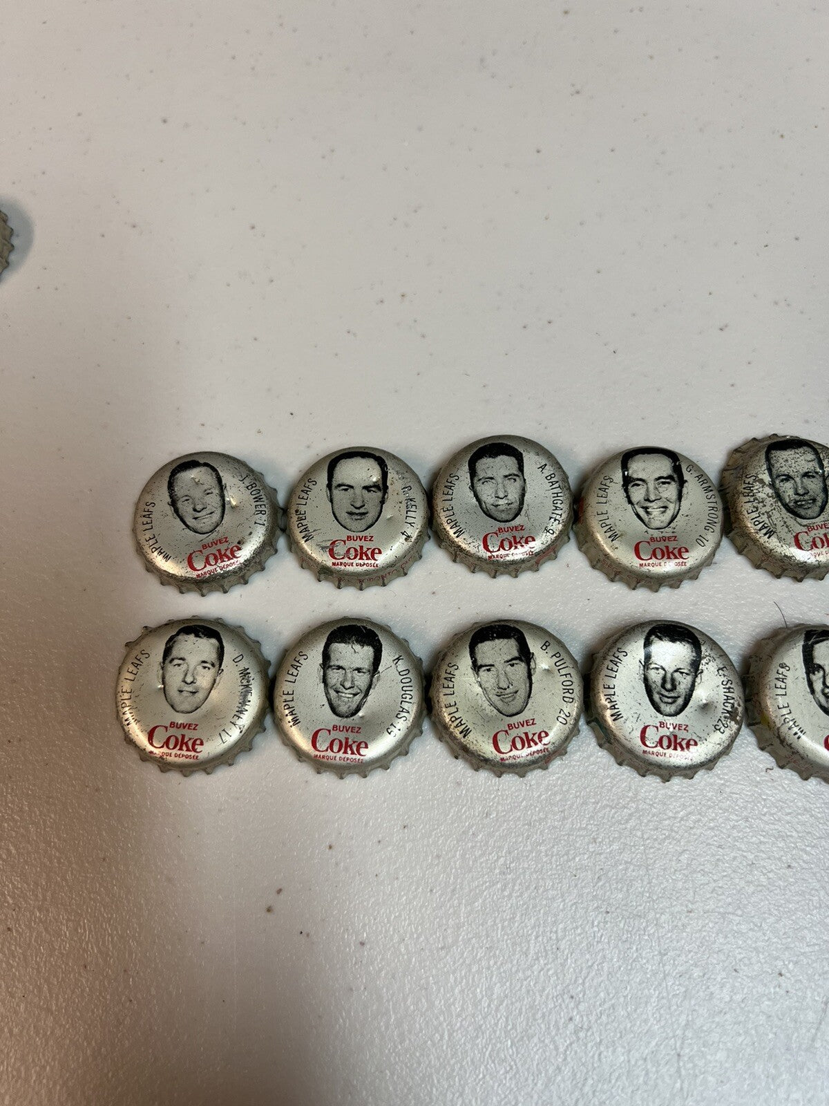 1964 Coca Cola Bottle Caps 14 different Toronto Maple Leafs NHL