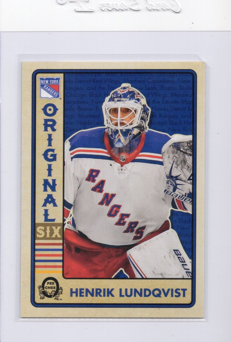 2018-19 O-Pee-Chee OPC Original Six Hockey Walmart, Henrik Lundqvist #8