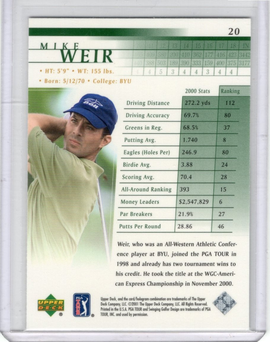 2001 Upper Deck PGA Golf MIKE WEIR RC #20