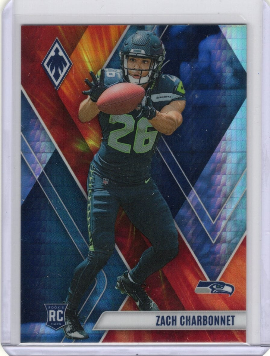 2023 Panini Phoenix Fire Burst #127 Zach Charbonnet Seahawks 012/340 RC