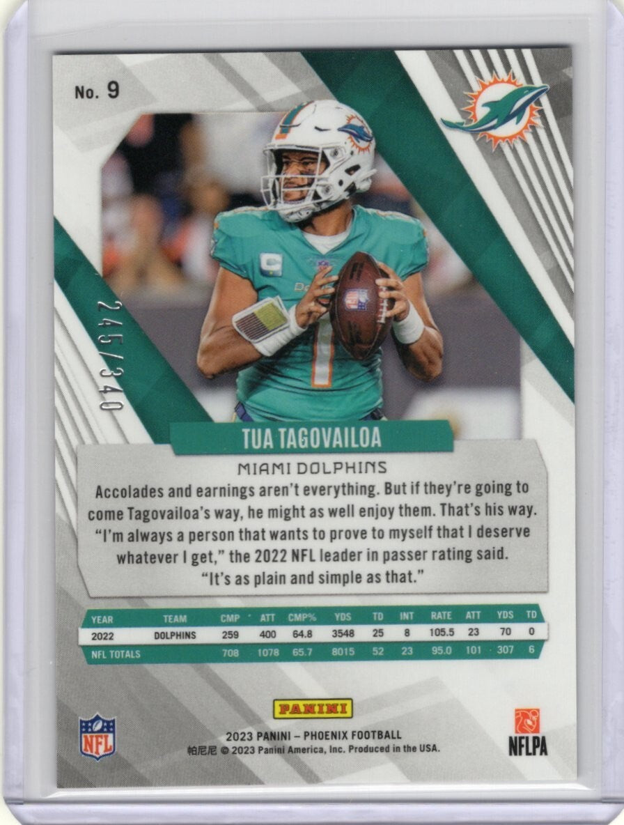 2023 Panini Phoenix Fire Burst #9 Tua Tagovailoa Dolphins 245/340