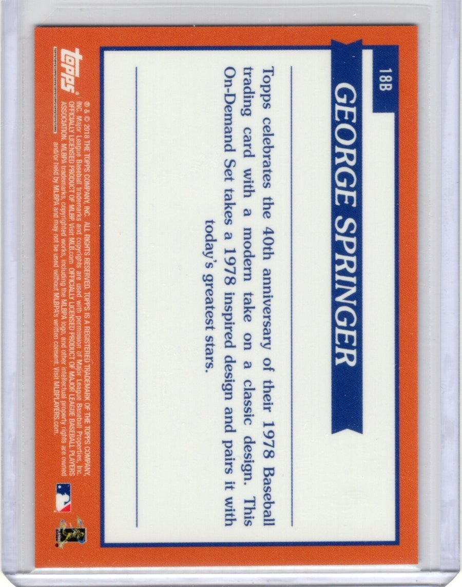 2018 Topps "NOW" On Demand BLUE 14/50 George Springer #18B 1978 Inspired