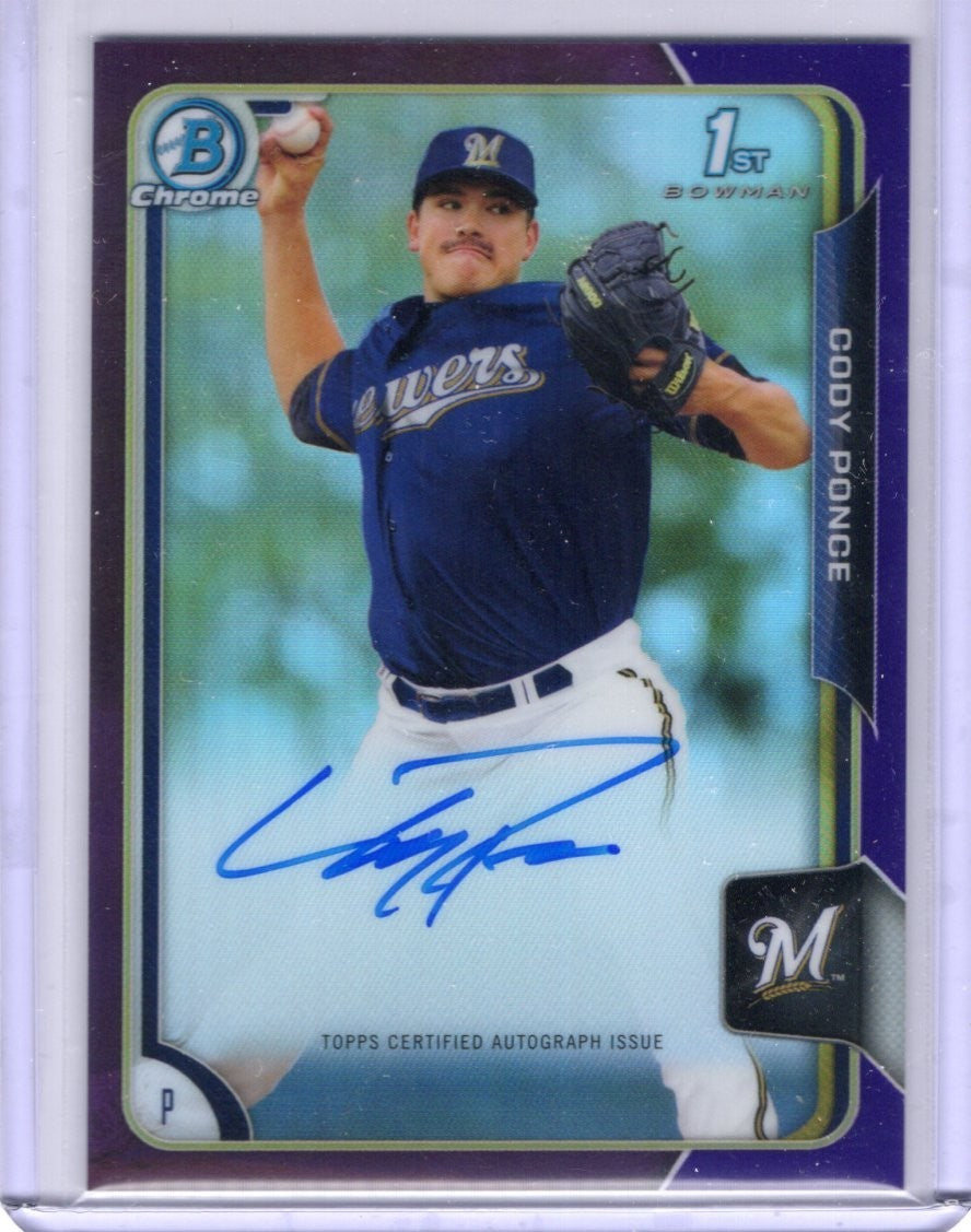 2015 Bowman Chrome Draft Purple #136/250 Cody Ponce Auto Autograph BCA-CP