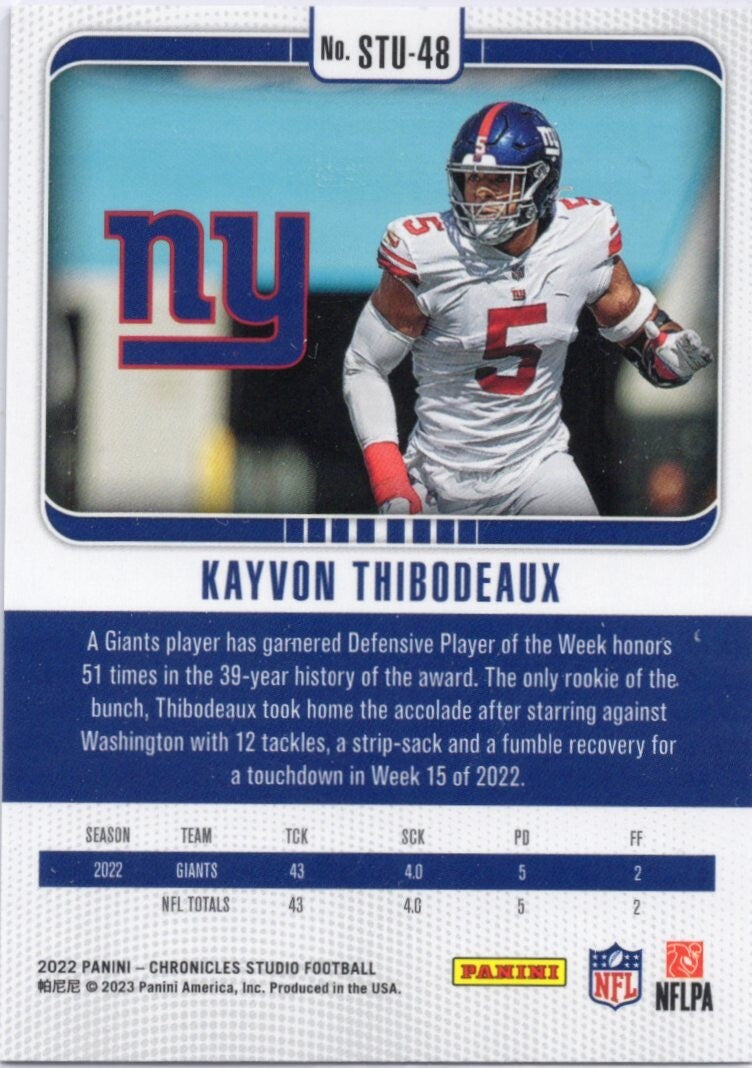 2022 Panini Studio Purple Kayvon Thibodeaux Rookie 16/25 # STU-48