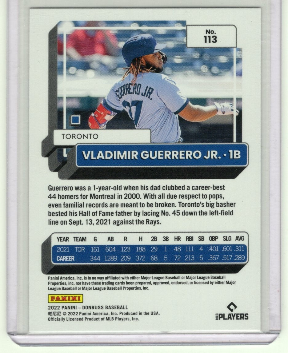 2022 Panini Donruss - Vladimir Guerrero Jr. #113 Red