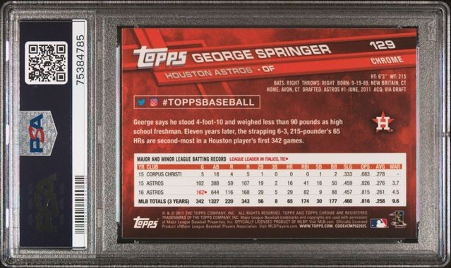 2020 Topps Archives Signature Series #129 George ￼Springer 1/1 PSA 10