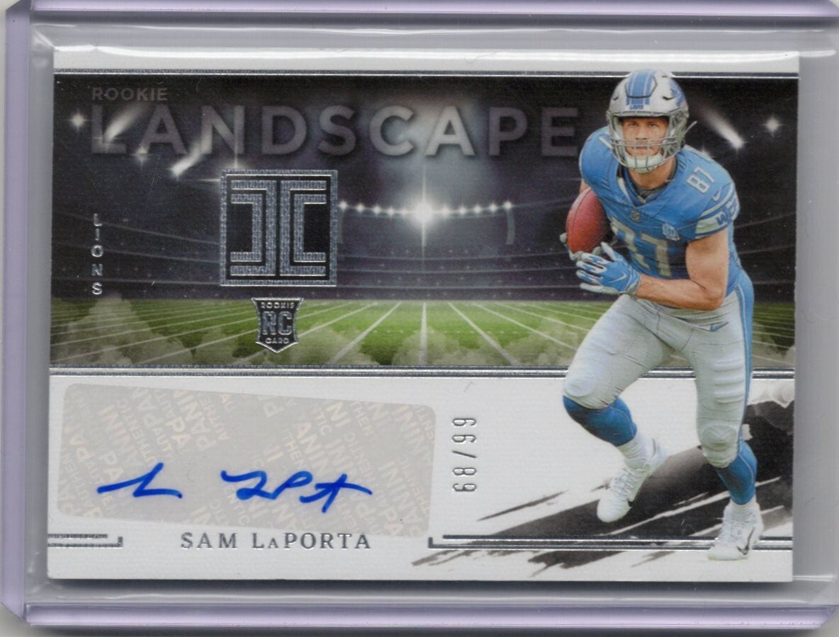 2023 Panini Impeccable Sam LaPorta Rookie Landscape Auto RC #68/99 Lions RLA-SL