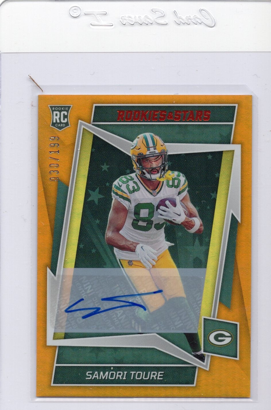 2022 Rookies & Stars Samori Toure Orange Rookie Auto RC 30/199 Packers