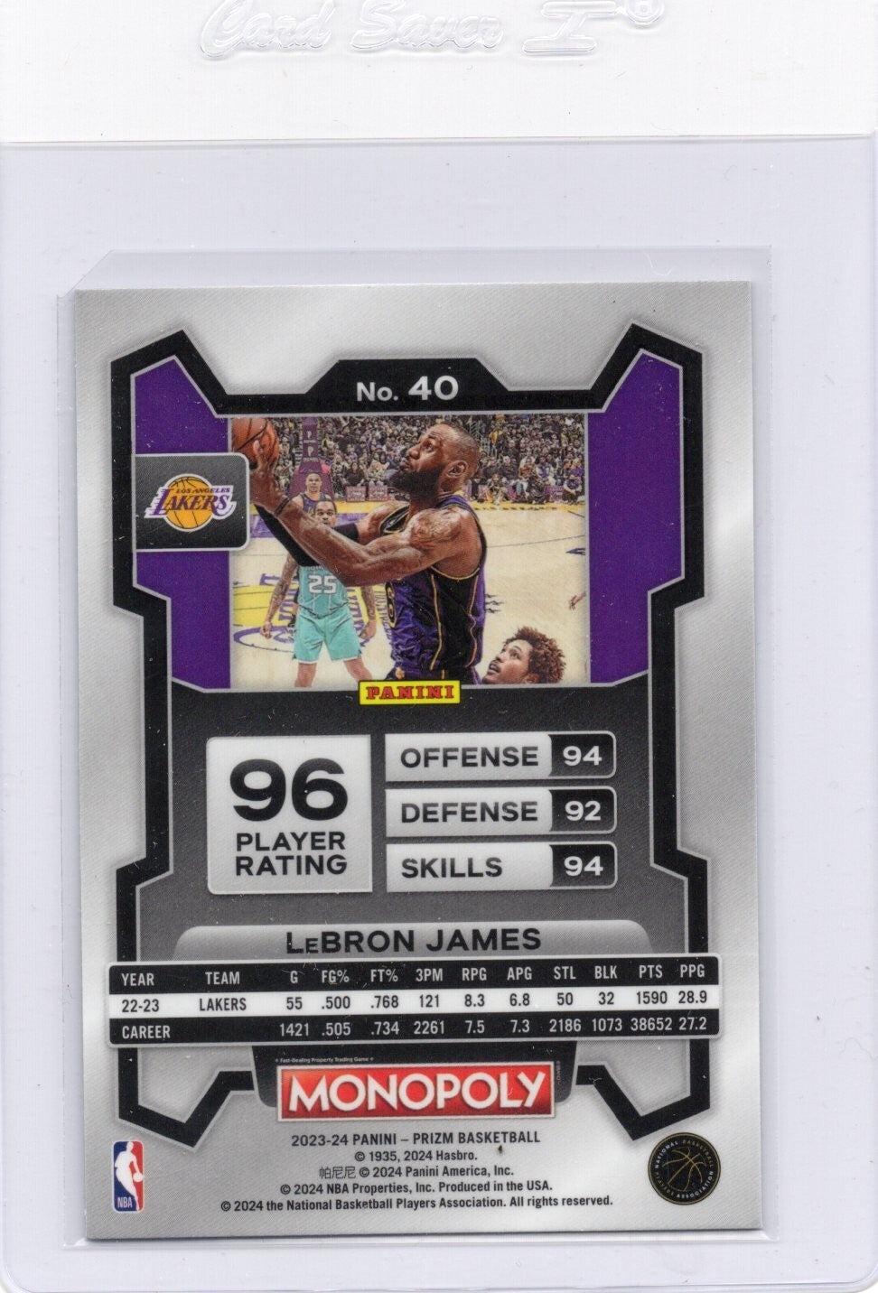 2022-23 Panini Prizm Monopoly LeBron James #40