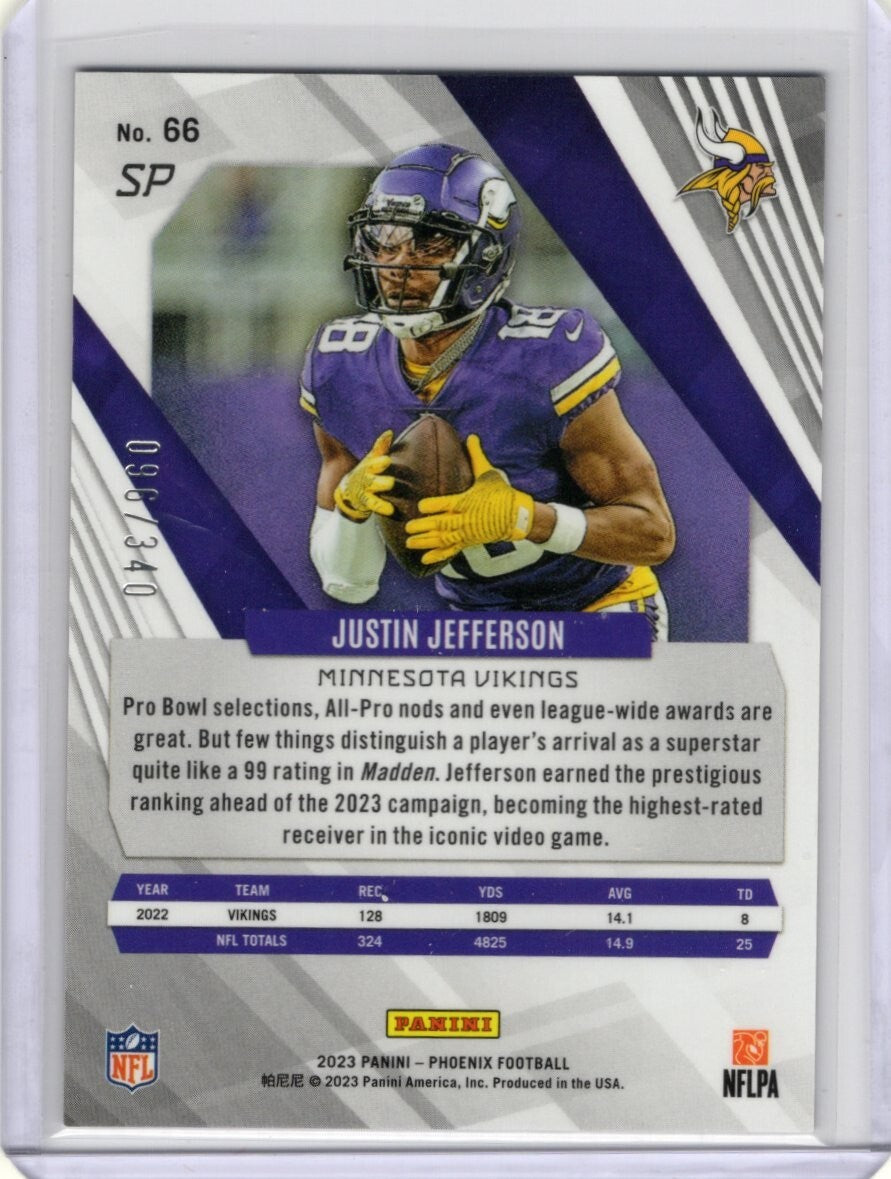 2023 Panini Phoenix Fire Burst #66 SP Justin Jefferson 096/340