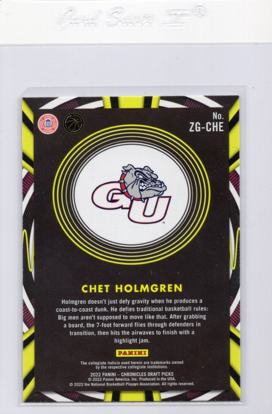2022 Panini Chronicles Draft Picks #ZG-CHE Chet Holmgren Gamma Rays