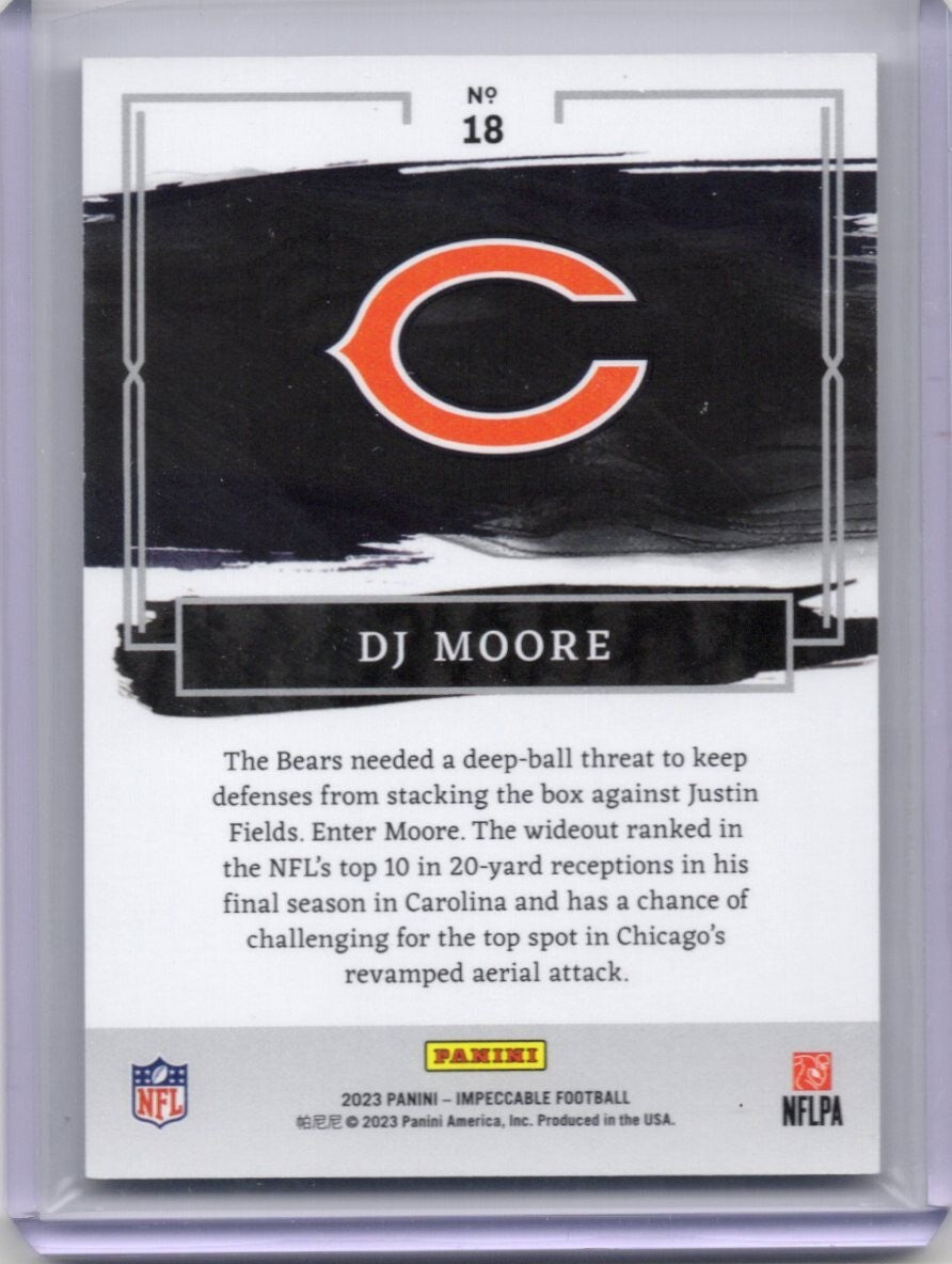 2023 Panini Impeccable Chicago Bears D.J. DJ Moore #18 #45/50