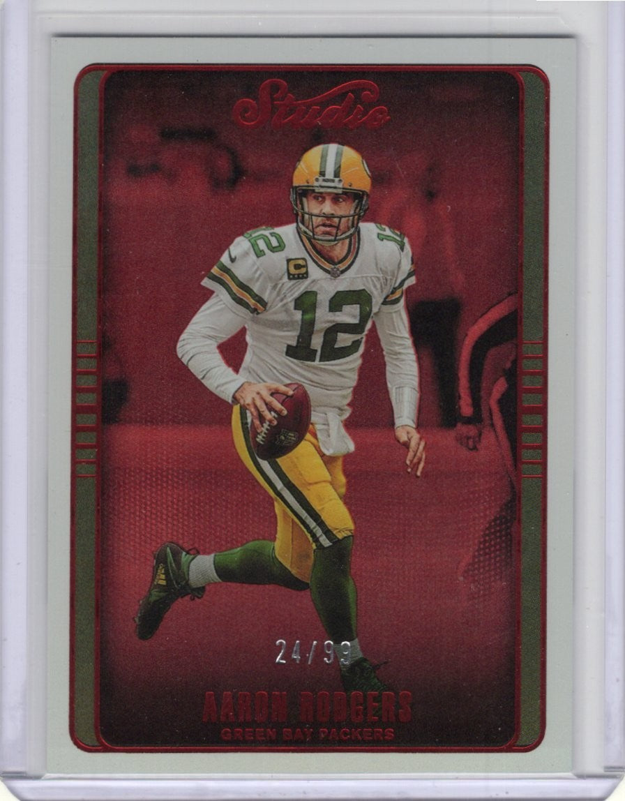 2022 Chronicles Studio Red #STU-23 Aaron Rodgers #24/99  Packers Jets