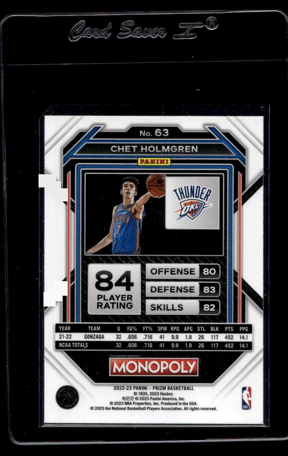 2022-23 Panini Prizm Monopoly #63 Chet Holmgren
