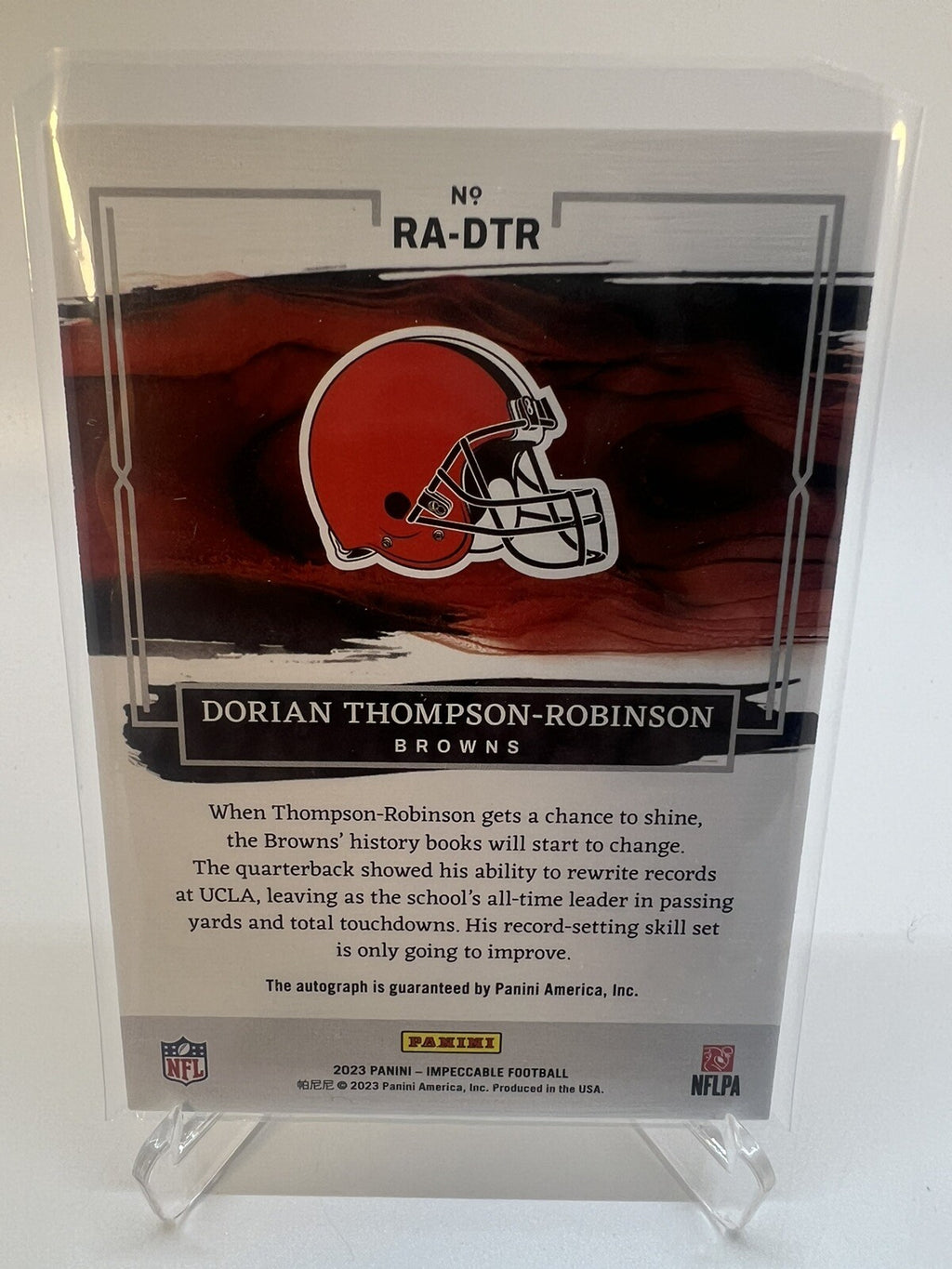 2023 Panini Impeccable Dorian Thompson-Robinson Rookie Auto #17/35 Browns RA-DTR