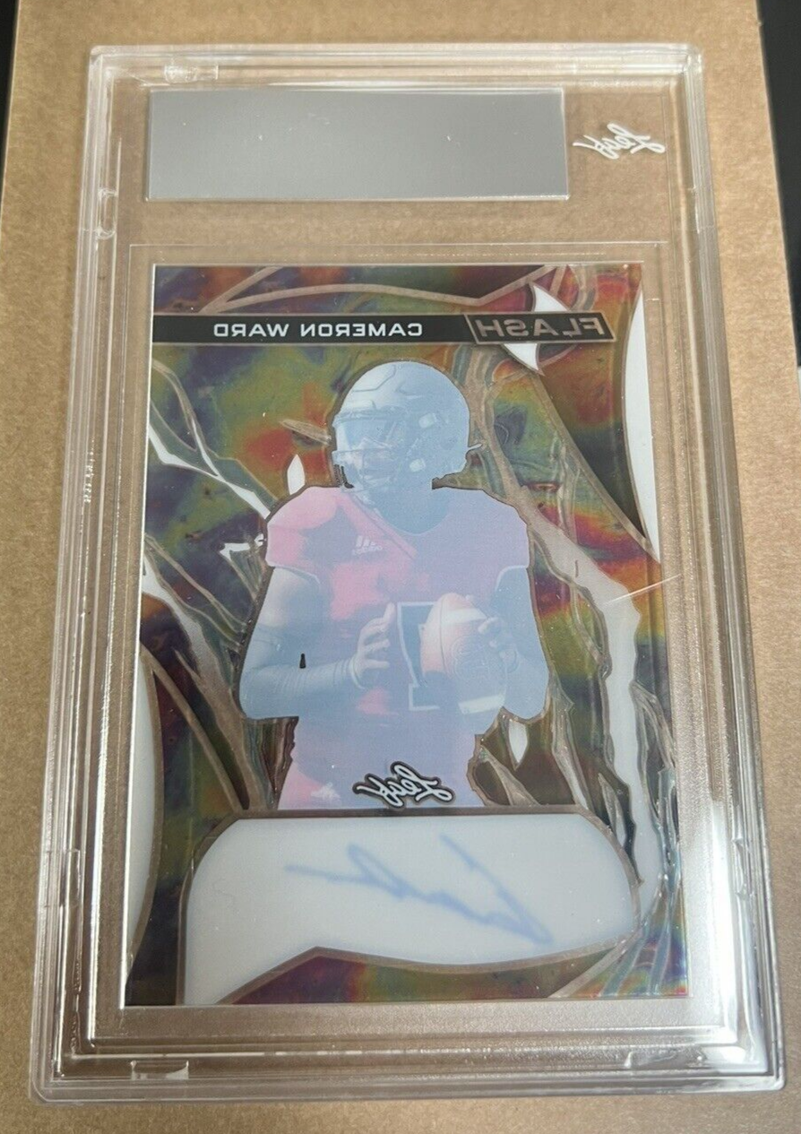 2023 Leaf Eclectic Football Pre-Pro Flash Auto Clear Oil Spill Cameron Ward 1/1