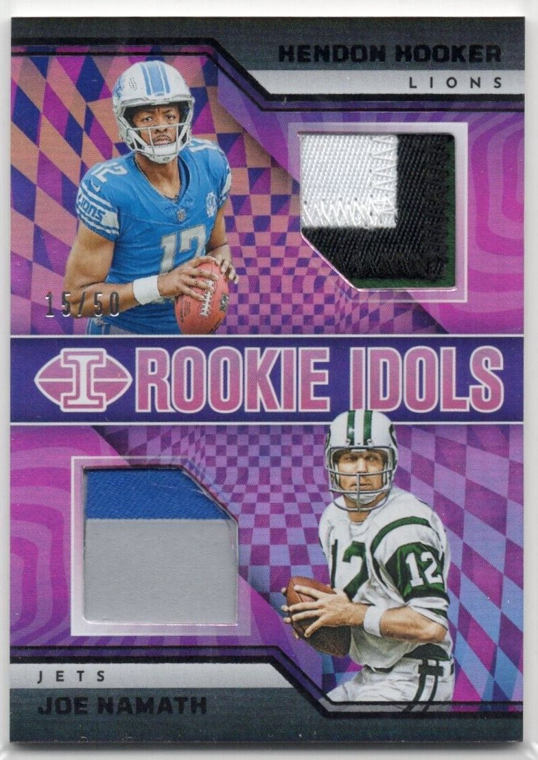 2023 Panini Illusions Hendon Hooker Joe Namath Black Rookie Patch #15/50 RM-HN