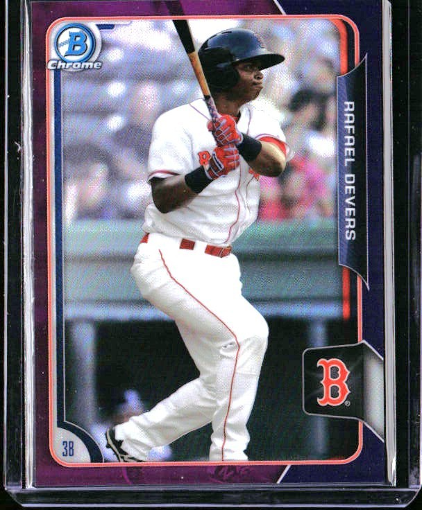 2015 BOWMAN CHROME DRAFT #106 RAFAEL DEVERS "PURPLE REFRACTOR" RC #158/250