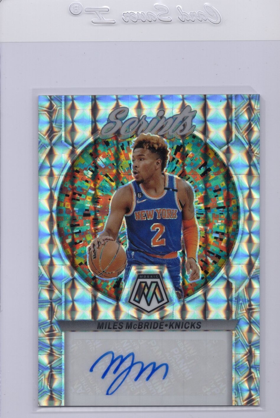 2022-23 Panini Mosaic Scripts Mosaic Prizm Miles McBride Auto Insert #MS-MCB